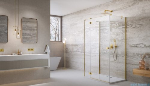 Radaway Essenza Gold Kdj+S kabina 100x80x100cm lewa złoty połysk szkło przejrzyste 1384052-01-01/1385021-09-01L/1384052-01-01