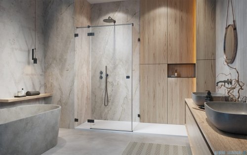 Radaway Essenza Pro Brushed GunMetal Kdj kabina 110x100cm lewa  szczotkowany grafit 10097110-92-01L/10098100-01-01