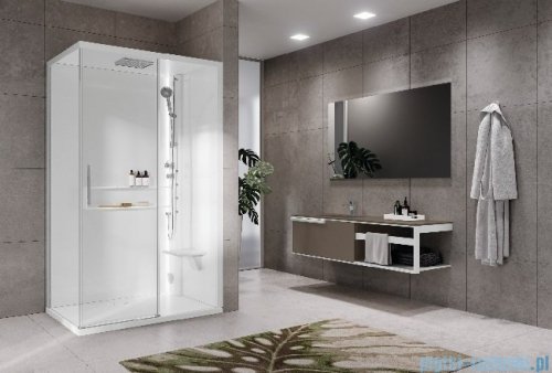 Novellini Glax 2 2.0 kabina z hydromasażem 120x90 prawa total biała G222P290DT1-1UU