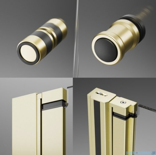 Radaway Nes 6 Kdj B Brushed Light Gold kabina 80x80cm prawa szczotkowane jasne złoto 10025080-98-01R/10039080-01-01