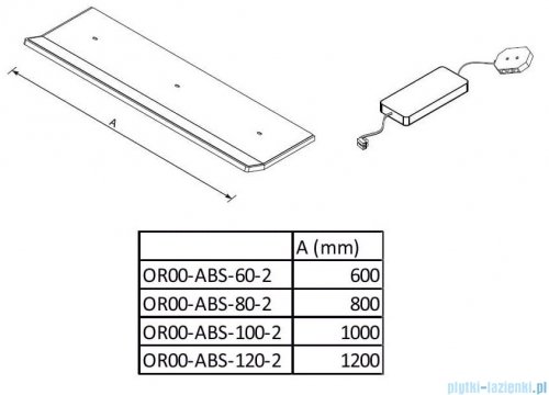 Oristo oświetlenie górne szafki OR00-ABS-120-2