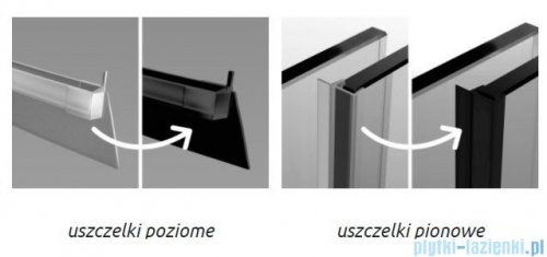 Radaway Nes 8 Black PND II parawan nawannowy 100cm lewy czarny mat/przejrzyste 10088100-54-01L