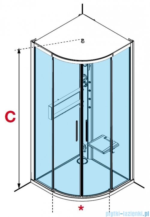 Novellini Glax 2 2.0 kabina z hydromasażem 100x100 srebrna G22R100M1-1BB