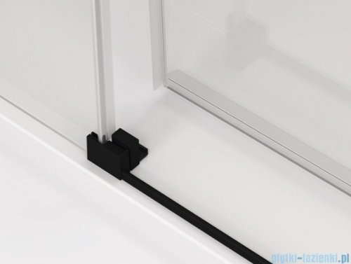 SanSwiss Cadura Black Line drzwi przesuwne 170cm jednoskrzydłowe prawe z polem stałym profile czarny mat CAS2D1700607