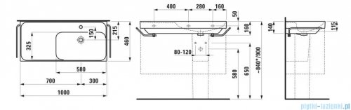 Laufen Meda umywalka ścienna z powłoką LCC (LAUFEN Clean Coat) 100x46cm biała H8171174001041