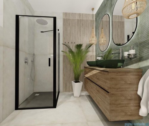Vitalle NOLA drzwi wahadłowe 1-skrzydłowe lewe 80 cm czarne VN1WL080203PK