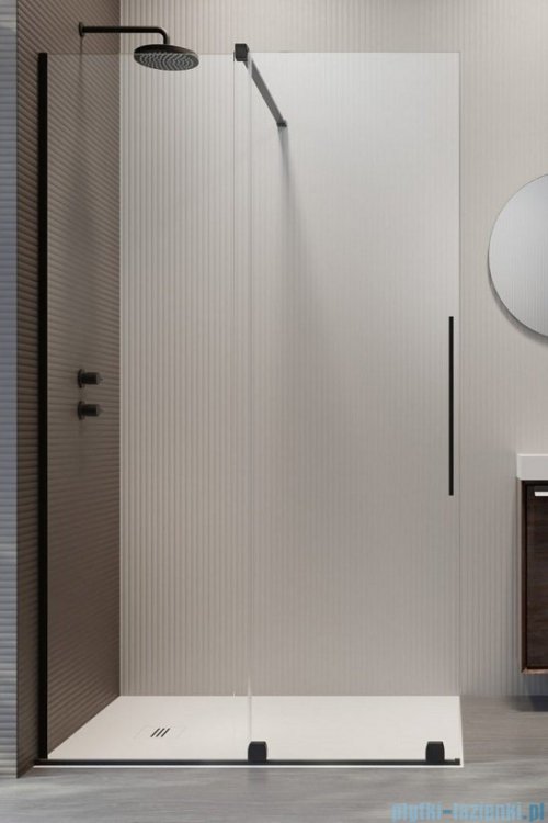 Radaway Furo Black Walk-in kabina 110x200cm lewa szkło przejrzyste 10106588-54-01L/10110544-01-01