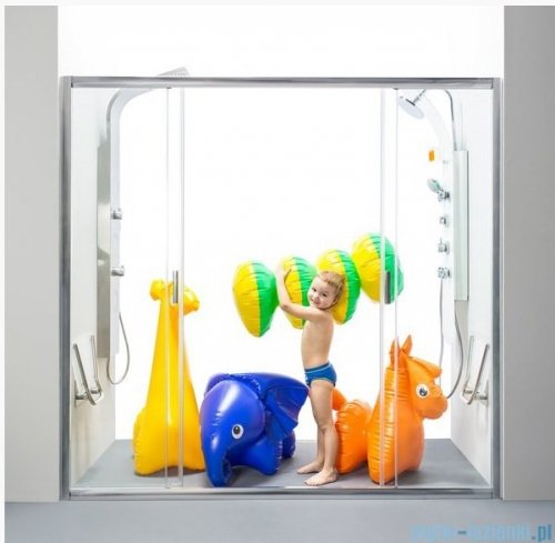 Ravak Blix BLDP4 drzwi prysznicowe 140cm aluminium transparent Anticalc 0YVM0C00Z1