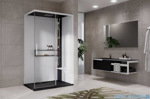 Novellini Glax 2 2.0 kabina z hydromasażem hydro plus 120x80 prawa czarna G222P129DM1L-1HU