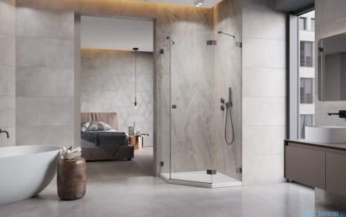 Radaway Essenza Pro Brushed GunMetal Ptj kabina pięciokątna 100x80 prawa szczotkowany grafit 10100000-92-01R/10100800-01-01
