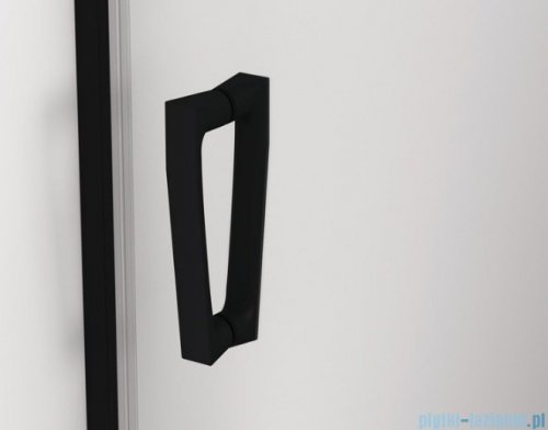 SanSwiss Cadura Black Line drzwi przesuwne 100cm jednoskrzydłowe lewe z polem stałym profile czarny mat CAS2G1000607