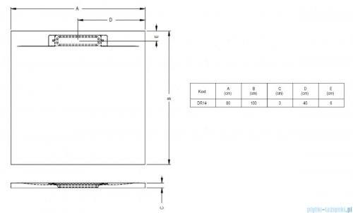 Riho Isola brodzik posadzkowy 100x80 biały mat D007005105