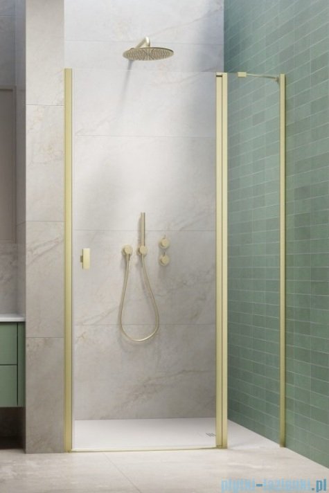 Radaway Nes Brushed Light Gold Dwj II Drzwi wnękowe 100cm prawe szczotkowane jasne złoto szkło przejrzyste 10036100-98-01R