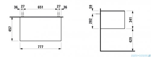 Laufen SONAR szafka pod umywalkę 77x45 cm Złoty lakierowany H4054100340401