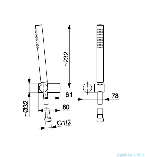 KFA MOZA PREMIUM GOLD zestaw prysznicowy punktowy złoty szczotkowany 841-225-31