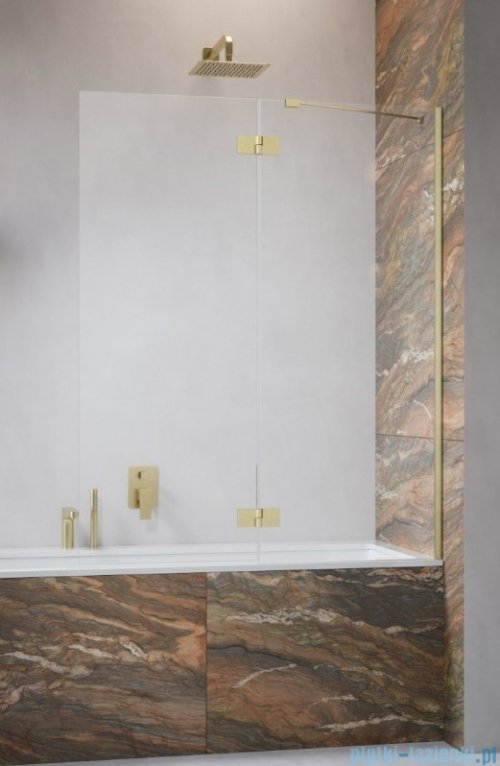 Radaway Essenza Brushed Gold PND II parawan nawannowy 130cm prawy szczotkowane złoto/przejrzyste 110002130-99-01R