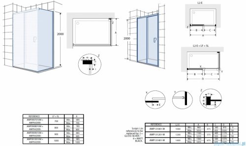 Roca Metropolis-N kabina prostokątna 100x80cm szkło przejrzyste AMP1310012M/AMP0908010M