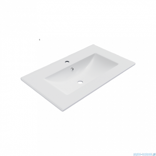 Excellent Tuto 2.0 szafka wisząca z umywalką AS  80x50x46,5 cm front gładki wysoki czarny MLEX.2172.K.80.0236.BKBK