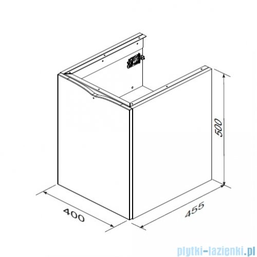 Oristo Siena szafka niska lewa 40x50x45cm szaroniebieski mat OR45-SN1D-40-16-L