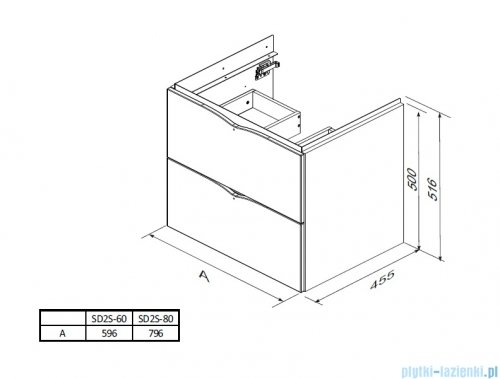 Oristo Siena szafka podumywalkowa wisząca 80x50x45cm mokka mat OR45-SD2S-80-21