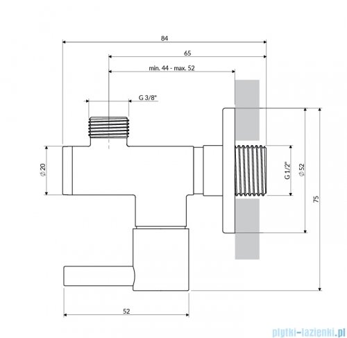 Omnires zawór kątowy brąz antyczny szczotkowany 8857BR