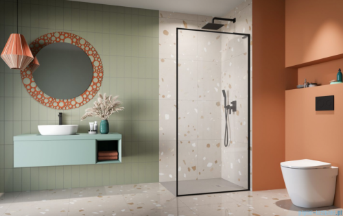 Radaway Modo F SL Black II kabina Walk-in 65x201,6cm prawa Czarna szkło przejrzyste 10419065-54-01R