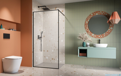 Radaway Modo F II Black kabina Walk-in 155x201cm Czarna szkło przejrzyste 10409155-54-01