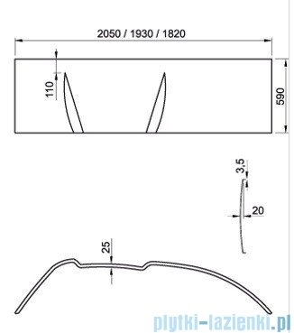 Ravak Panel do wanny Asymmetric 150 L CZ44100000