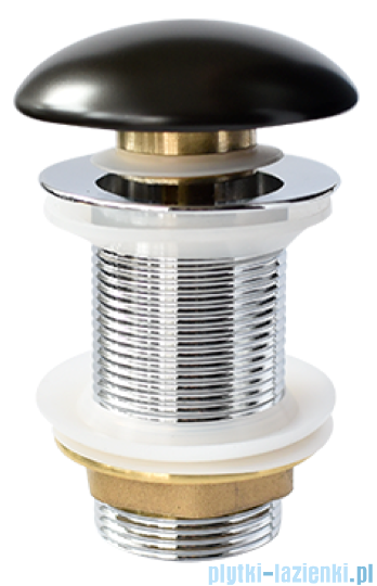 Besco Spust umywalkowy klik-klak z pokrywą ceramiczną Lova/Moya C-L czarny matt OUCP-KKCZ