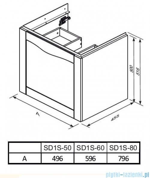 Oristo Skagen szafka z umywalką wisząca 59x50x45 piaskowy mat OR49-SD1S-60-10