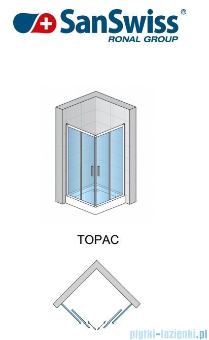 SanSwiss Top-Line TOPAC Wejście narożne 60-90cm profil biały Lewe TOPGSM10407