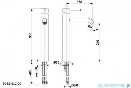 KFA MOZA BLACK bateria umywalkowa nablatowa czarny 5032-612-81