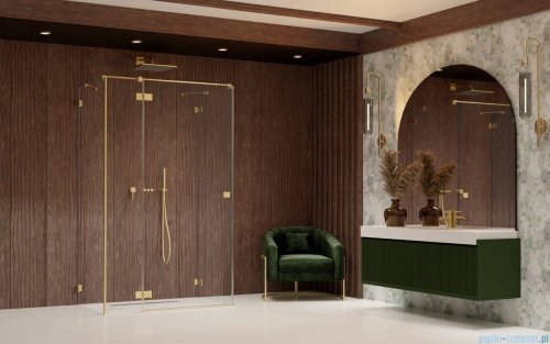 Radaway Essenza Pro Brushed Gold Kdj+S kabina 75x110x75cm lewa szczotkowane złoto 10097311-99-01L/10098075-01-01/10098075-01-01