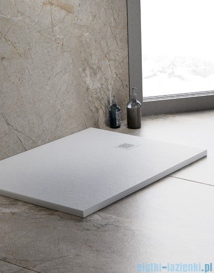 New Trendy Mori brodzik konglomeratowy prostokątny 100x90x3 cm biały B-0434