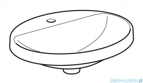Geberit VariForm Umywalka owalna z półką z otworem na baterię, bez przelewu 50x45cm KeraTect 500.714.00.2