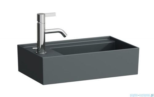 Laufen Kartell umywalka ścienna z ukrytym liniowym odpływem 46x28cm grafitowy  mat H8153357581111