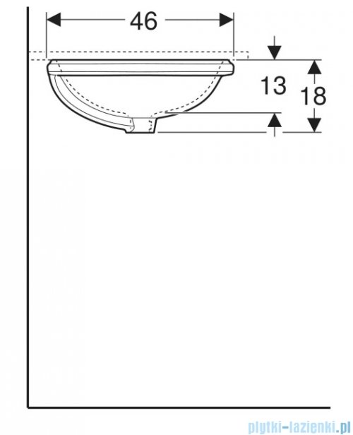 Geberit VariForm Umywalka owalna bez przelewu 56x46cm 500.754.01.2
