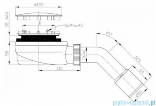 Schedpol syfon brodzikowy Slim biały 90mm 9.132