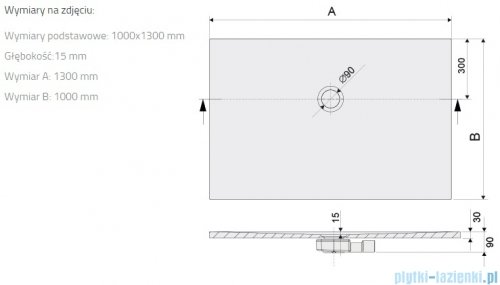 Sanplast Open Structure Mineral B-M/OPEN STR brodzik prostokątny 100x130x1,5 cm mat czerni 645-440-0660-59-020