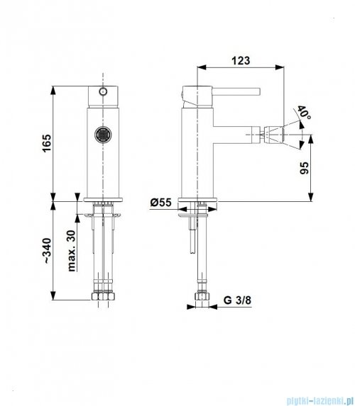 KFA MOZA GUN METAL GREY bateria bidetowa grafit szczotkowany 5037-015-61