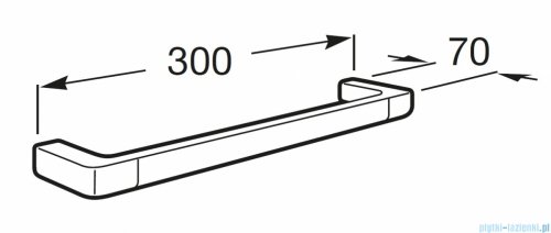 Roca Tempo wieszak ręcznikowy jednoramienny ścienny 30 cm z odporną powłoką Everlux Brushedo Tiatnium Black A817039NM0