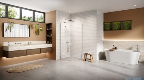 New Trendy Nesta kabina 100x80x200 cm lewa wspornik równoległy przejrzyste K-3609
