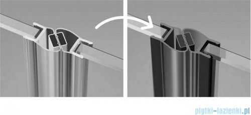 Radaway Nes 8 Black Dwj I Drzwi wnękowe 100cm lewe czarny mat/szkło przejrzyste 10076100-54-01L