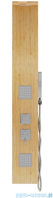 Corsan Basti panel prysznicowy z mieszaczem chrom drewno bambusowe B-002MCH