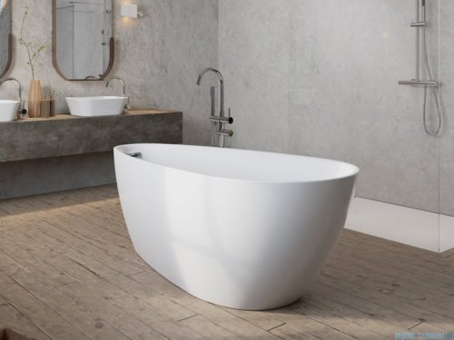 Besco Goya A-Line Glam złota 170x80cm wanna wolnostojąca akrylowa + syfon klik-klak biały #WA-170-GZB