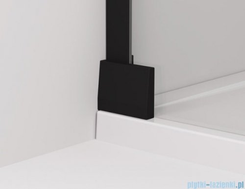 SanSwiss Cadura Black Line drzwi wahadłowe 100cm jednoczęściowe lewe z profilem przyściennym czarny mat CA1CG1000607