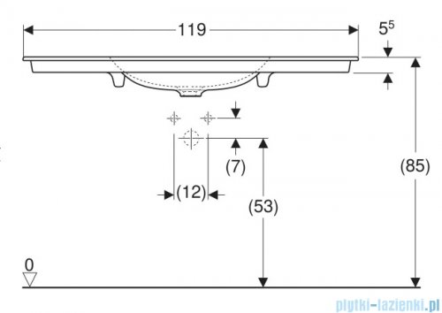 Geberit One Umywalka meblowa bez otworu na baterię 119x48cm KeraTect 505.011.01.5