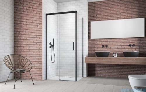 Radaway Idea Black Kdj kabina prysznicowa 150x70 prawa czarny mat/szkło przejrzyste 387045-54-01R/387048-54-01L