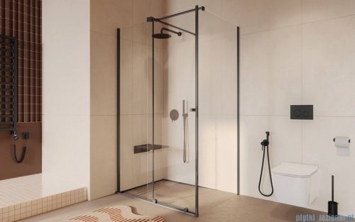 Excellent Ortigo kabina prostokątna 140x90 cm przejrzysta czarny mat KAEX.5016.K.1400.0900.BL