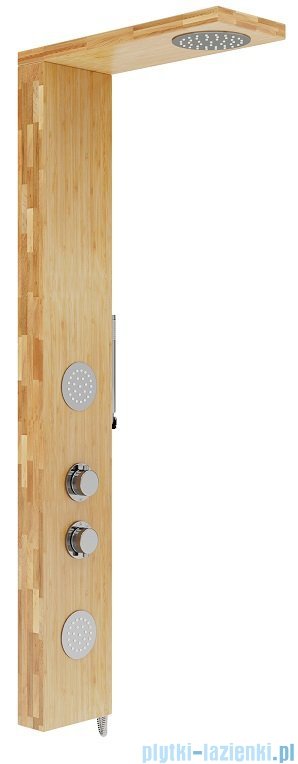 Corsan Balti panel prysznicowy z termostatem chrom drewno bambusowe B-001TCH